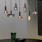Contemporary Industrial Cylindrical Tapered Cement Iron 1-light Pendant Light for Living Room modern luxury lighting fixture