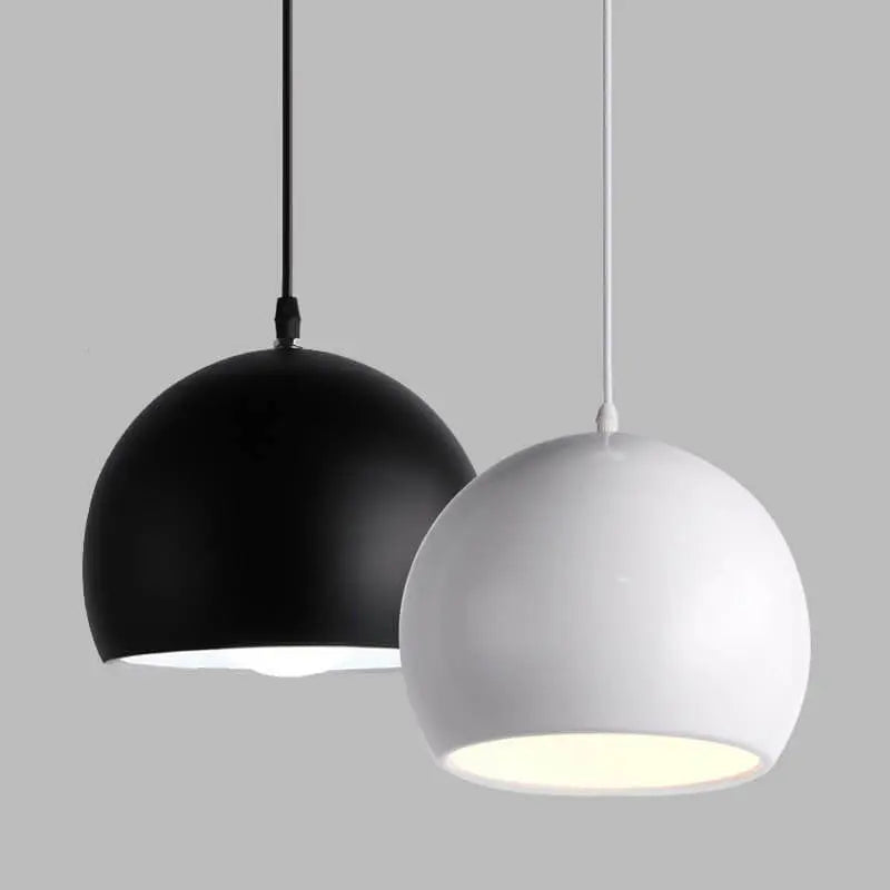 Modern Solid Color Round Head Iron 1-light Pendant Light Lumendat
