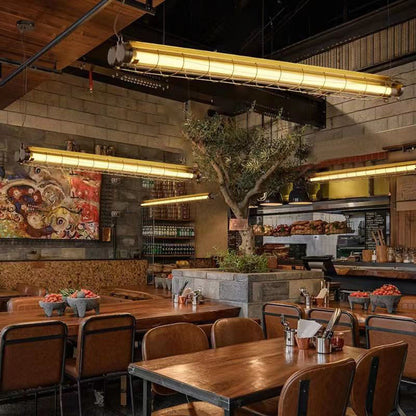 Contemporary Industrial Long Metal Acrylic 1/2 Light Island Light Chandelier for Dining Room