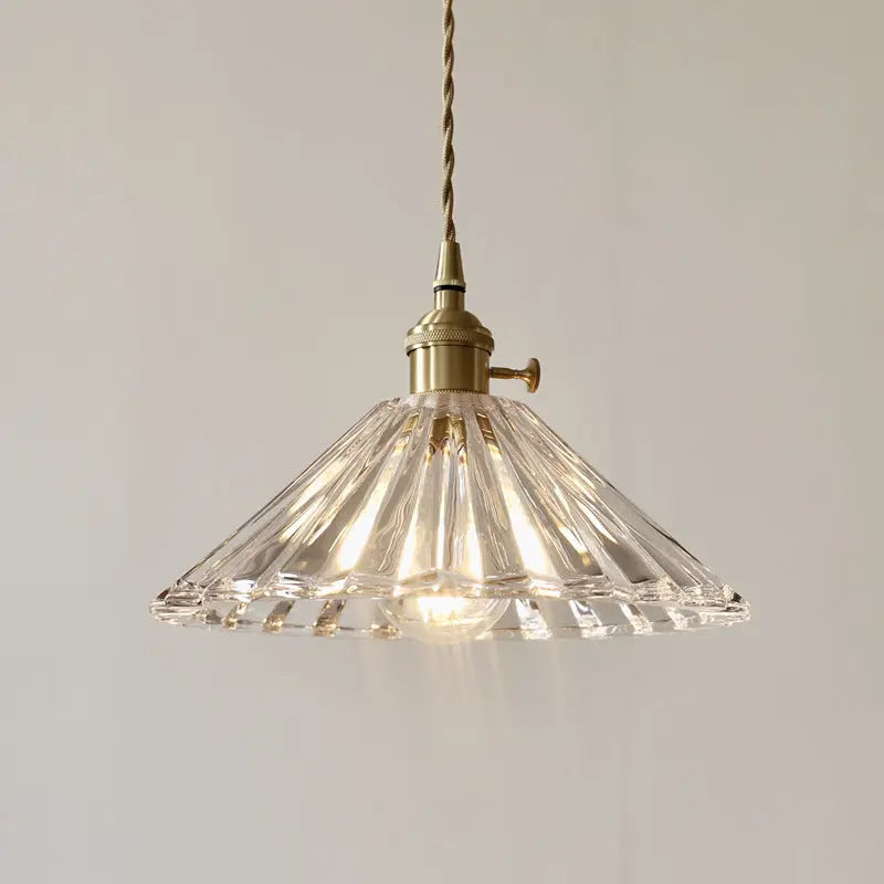 Nordic Minimalist Vintage Clear Brass Glass 1-light Pendant Light modern luxury lighting fixture