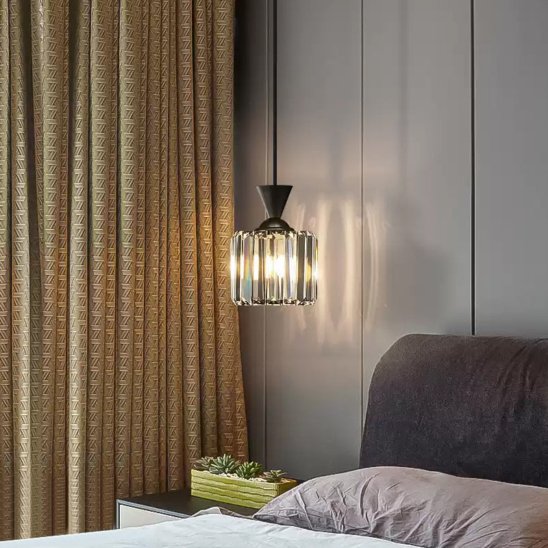 Contemporary Luxury Radiant Prismatic Clear Crystal Shade 1-light Pendant Light for Living Room