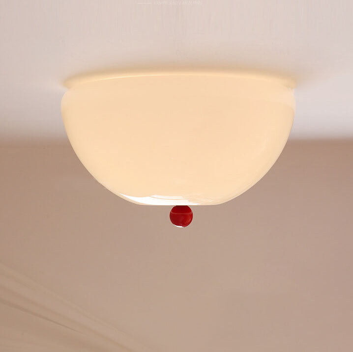 Nordic Minimalist Iron Round Glass Shade 4-light Flush Mount Ceiling Light