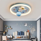 Lumendat Childlike Cartoon Resin Astronaut Round Acrylic LED Flush Mount Ceiling Light Lumendat