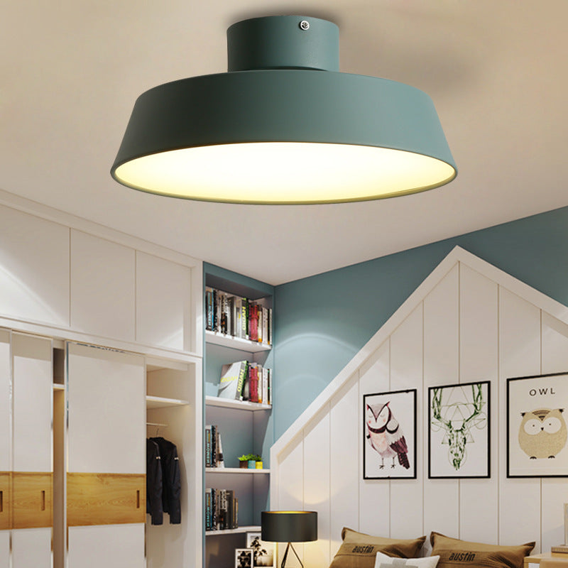 Nordic Minimalist Round Pot Iron LED Flush Mount Ceiling Light BulbSquare