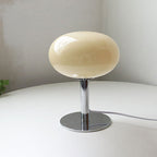 Nordic Vintage Cream Round Glass 1-Light Table Lamp Lumendat