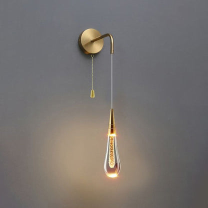 Modern Luxury Teardrop Shape Crystal LED Wall Sconce Lamp For Bedroom