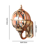 Traditional European Waterproof Ball Aluminium Glass 1-Light Wall Sconce Lamp For Outdoor Patio