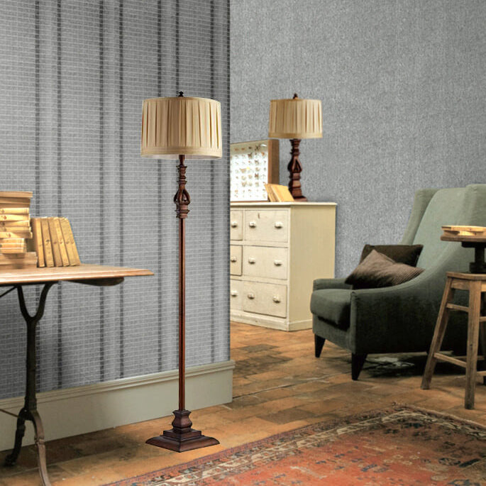 Modern European Retro Pleated Fabric 1-Light Standing Floor Lamp Lumendat