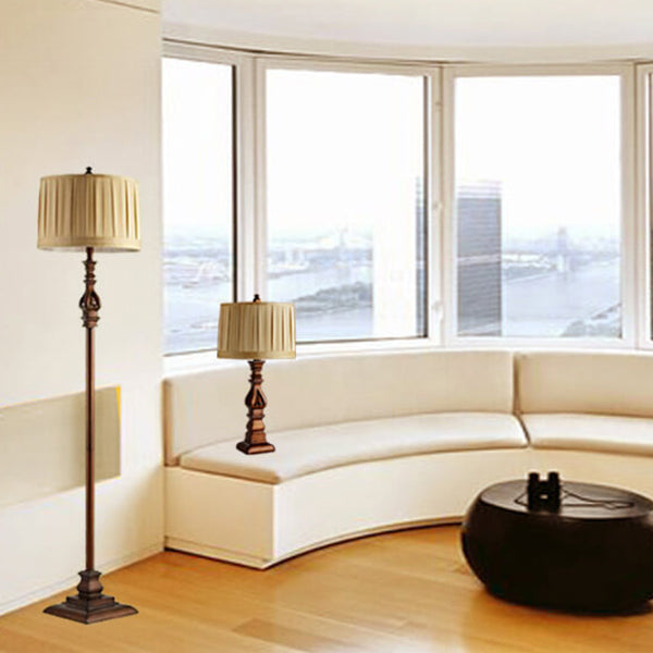 Modern European Retro Pleated Fabric 1-Light Standing Floor Lamp Lumendat