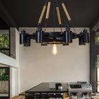 Contemporary Industrial Retro Gear Wrought Ion Hemp Rope 7/9/11-Light Chandelier For Living Room Lumendat