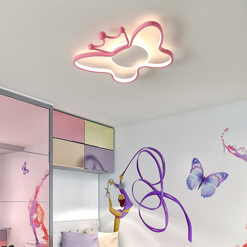 Lumendat Contemporary Nordic Kids Iron Aluminum Silica Acrylic Butterfly LED Flush Mount Ceiling Light For Bedroom Lumendat