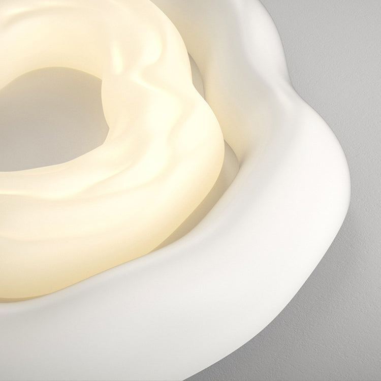 Modern Minimalist Cream Cloud Pe Iron LED Flush Mount Ceiling Light for Living Room