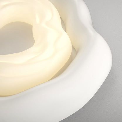 Modern Minimalist Cream Cloud Pe Iron LED Flush Mount Ceiling Light for Living Room