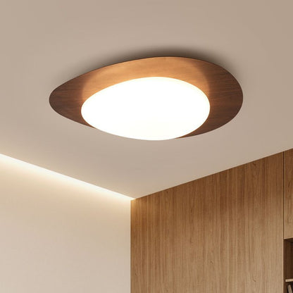 Contemporary Scandinavian Pebble Shape Iron Acrylic LED Flush Mount Ceiling Light for Bedroom
