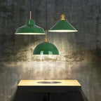Industrial Vintage Green Iron Dome Cone 1-light Pendant Light Lumendat