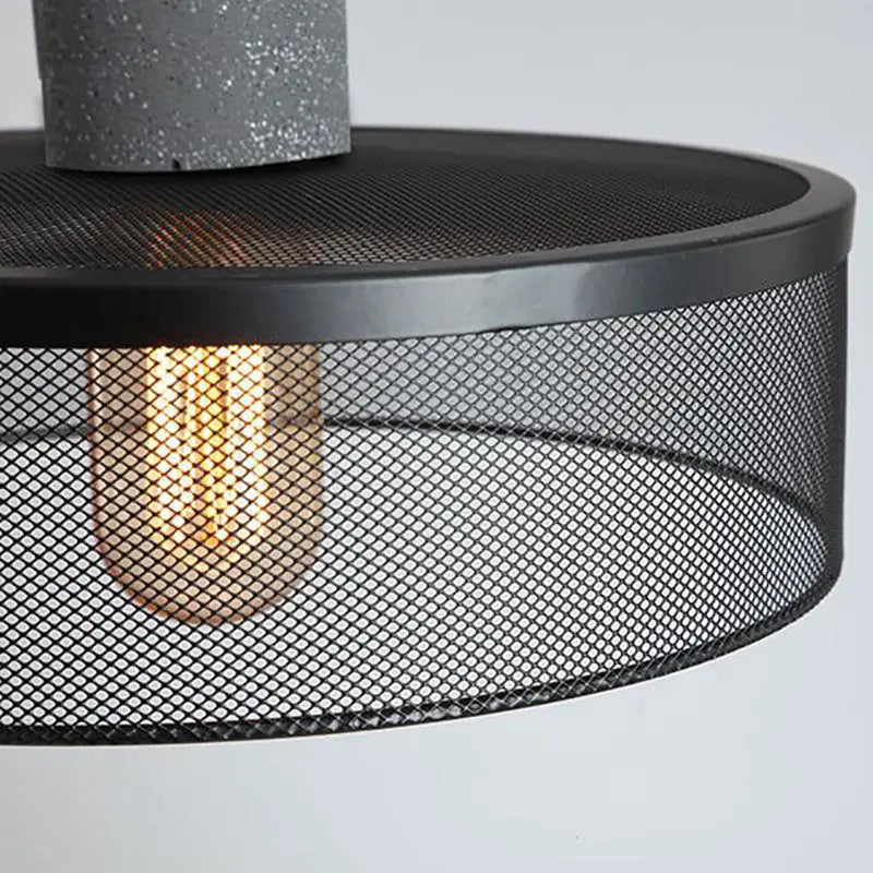 Contemporary Industrial Cylindrical Tapered Cement Iron 1-light Pendant Light for Living Room Lumendat