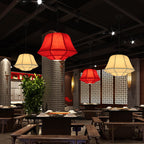 Modern Chinese Iron Sheepskin Oval Lantern 1-light Pendant Light BulbSquare
