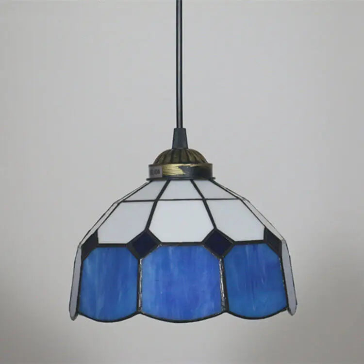 Tiffany Stained Glass Dome Shade European 1-light Pendant Light Lumendat