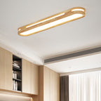 Nordic Minimalist Solid Wood Acrylic Ring LED Flush Mount Ceiling Light BulbSquare