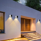Modern Solar Black Rectangular Die-Cast Aluminum Solar LED Outdoor Wall Light Lumendat