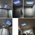 Modern Minimalist Smart Blue Sky Metal LED Flush Mount Ceiling Light for Living Room BulbSquare