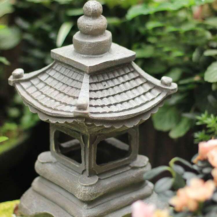 Japanese Zen Solar Waterproof Pagoda Stone LED Outdoor Garden Decoration Landscape Light Lumendat