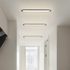 Modern Minimalist Iron Aluminum Acrylic Strip Elliptical LED Flush Mount Ceiling Light for Hallway