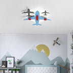 Lumendat Contemporary Creative Aircraft Shape Iron Acrylic Aluminum LED Cartoon Kids Flush Mount Ceiling Light Lumendat