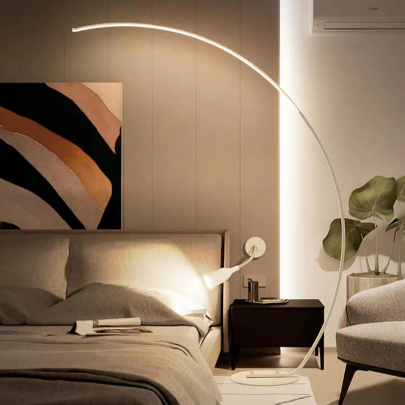 Fishing Rod Shaped 1-Light Arc Circular LED Floor Lamps Lumendat