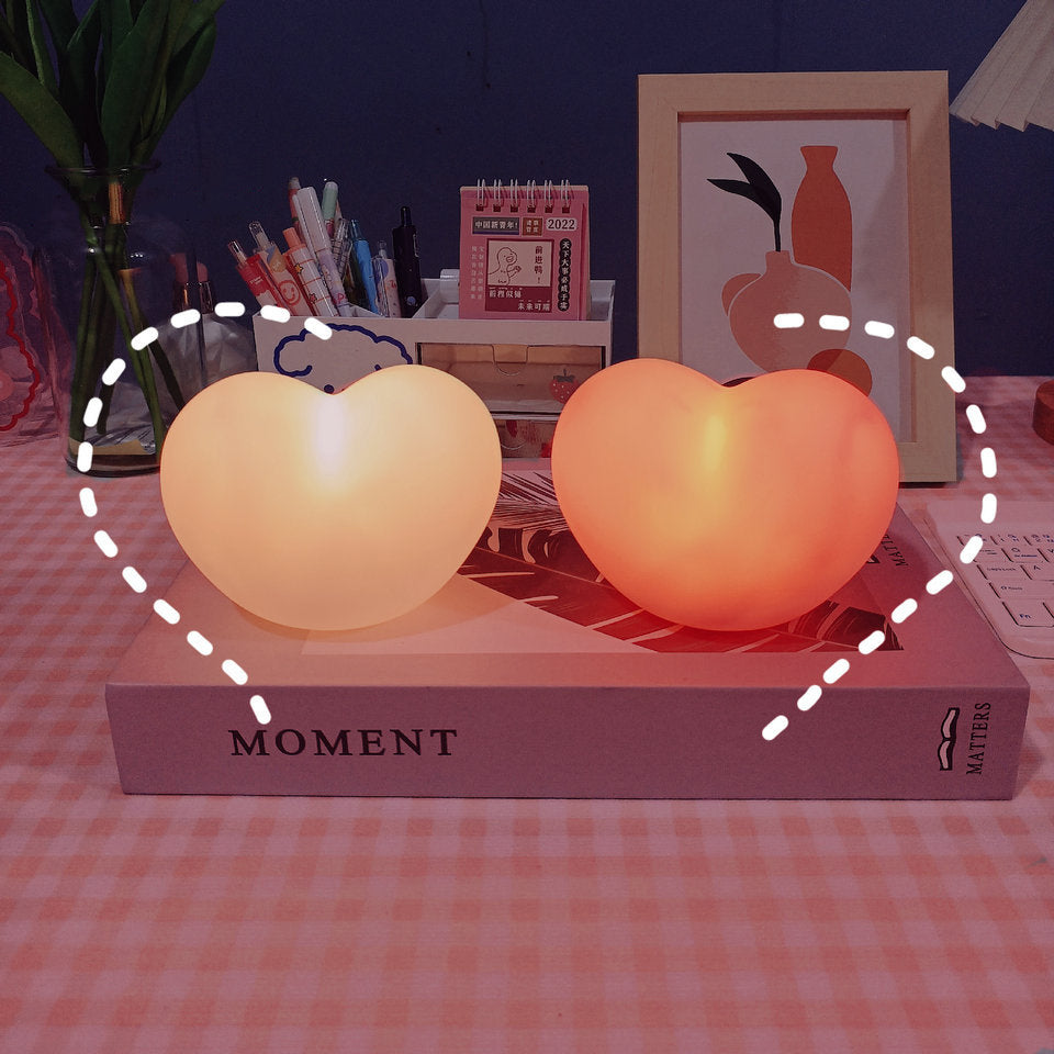 Contemporary Creative Rubber Coating Heart LED Night Light Table Lamp For Bedroom Lumendat