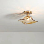 Modern Glass Japanese Amber Multi-Style 1-Light Flush Mount Light Lumendat