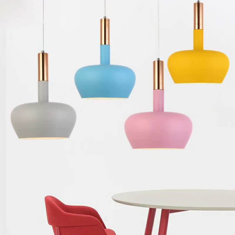 Nordic Macaron Aluminum Dome Bottle 1-light Pendant Light
