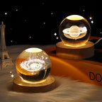 Contemporary Creative Star System Crystal Ball USB LED Night Light Table Lamp For Bedroom Lumendat