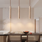 Japanese Wabi Sabi Yellow Travertine Cylinder 1-light Pendant Light BulbSquare