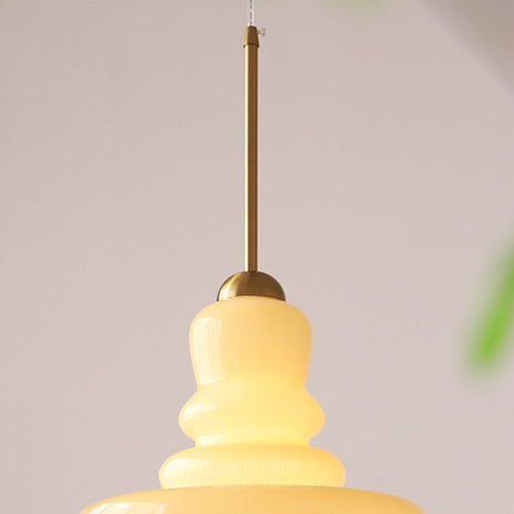 Modern Colorful Glass Gourd Shade 1-light Pendant Light BulbSquare