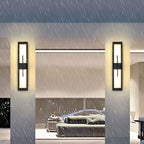 Outdoor Minimalist Rectangular Stainless Steel Acrylic LED Waterproof Wall Sconce Lamp Lumendat