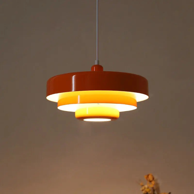 Nordic Vintage Multi-layered Round Metal 1-light Pendant Light Lumendat