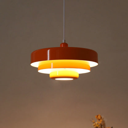 Nordic Vintage Multi-Layered Round Metal 1-Light Pendant Light