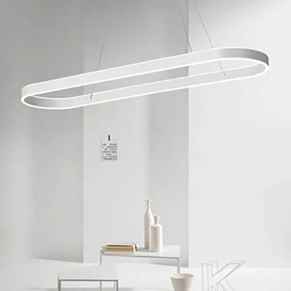 Modern Minimalist Light Luxury Oval Aluminum LED Chandelier BulbSquare