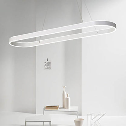 Modern Minimalist Light Luxury Oval Aluminum LED Chandelier