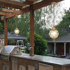 European Vintage Round Ball Die-cast Aluminum Glass Waterproof Outdoor 1-light Pendant Light BulbSquare