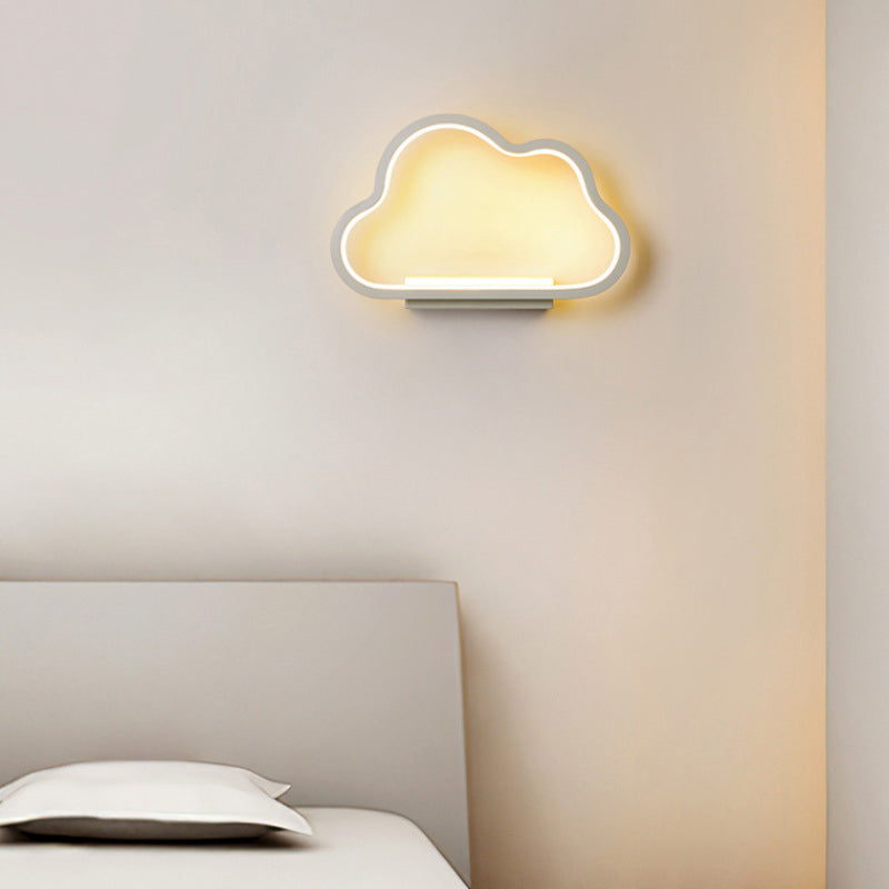 Lumendat Contemporary Simplicity Aluminum Cloud Frame Silicone Strip LED Kids Wall Sconce Lamp For Bedroom Lumendat