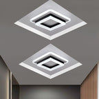 Nordic Simple Acrylic Square Circle Iron LED Flush Mount Ceiling Light BulbSquare