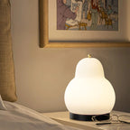 Traditional French Cream Pear Shape LED Rechargeable Touch Table Lamp For Bedroom Lumendat