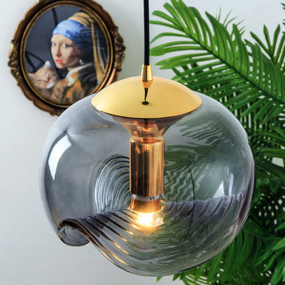Contemporary Scandinavian Oval Column Iron Glass 1-light Pendant Light for Bedroom