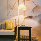 Vintage Fabric Marble Fishing Imitation Bamboo Rod 1-Light Standing Floor Lamp Lumendat