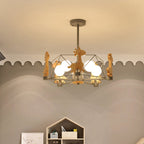 Lumendat Scandinavian Modern Children's Giraffe Diamond Pentagram Iron 5-Light Island Chandelier Lumendat