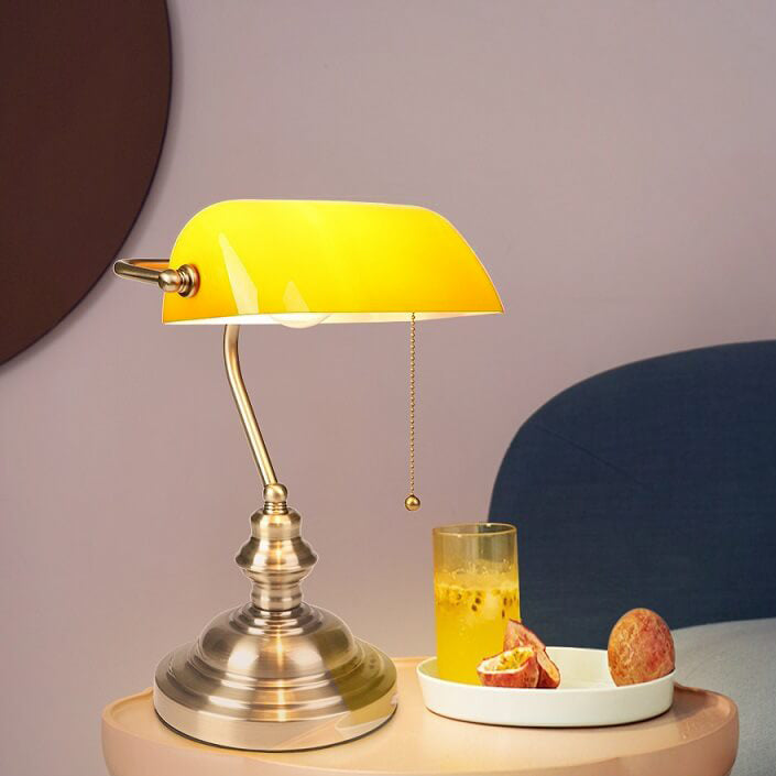 Retro Colored Glass Metal Base 1-Light Zipper Table Lamp Lumendat