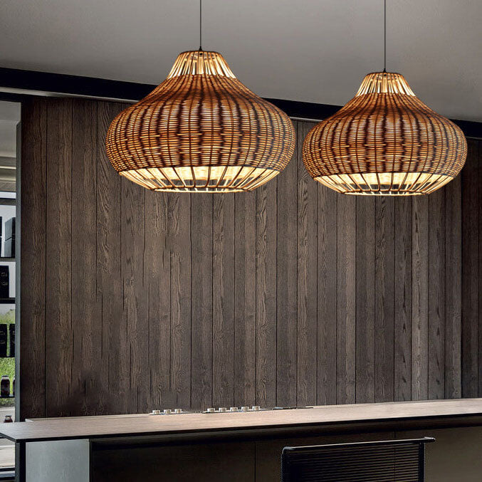 Southeast Asia Creative Rattan 1-Light Pendant Light