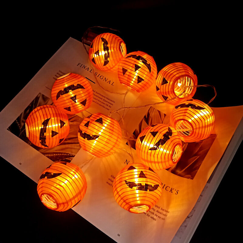 Halloween Pumpkin Lantern Outdoor Waterproof LED Decorative String Lights Lumendat